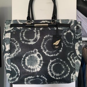DVF Tie Dye Print Leather Tote